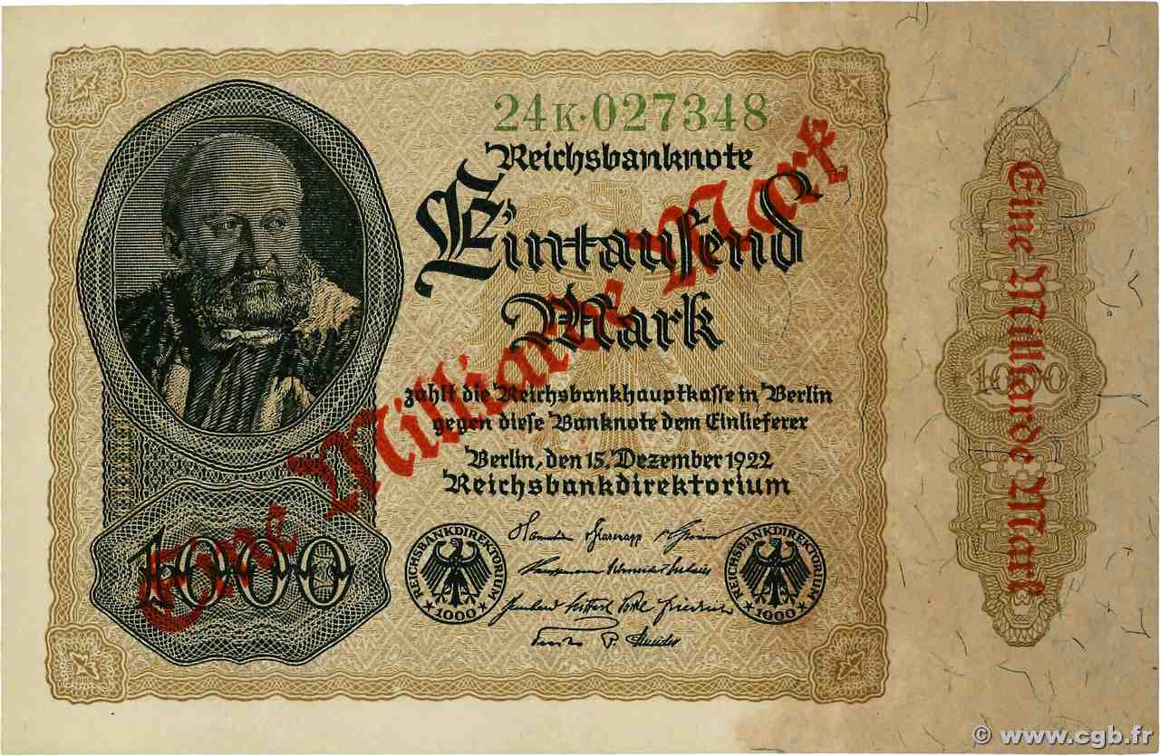 1 Milliard Mark ALEMANIA  1923 P.113a SC