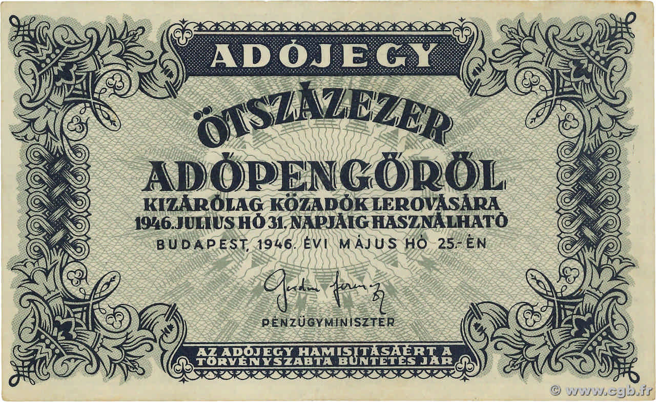 10000000 Adopengo HUNGARY  1946 P.141b VF+