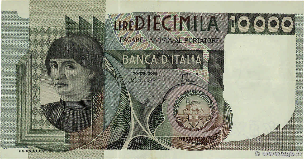 10000 Lire ITALIE  1976 P.106a TTB+