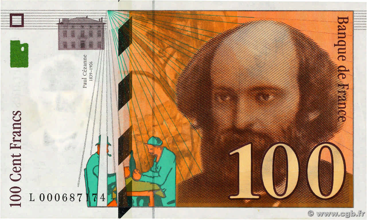 100 Francs CÉZANNE FRANCE  1997 F.74.01 XF