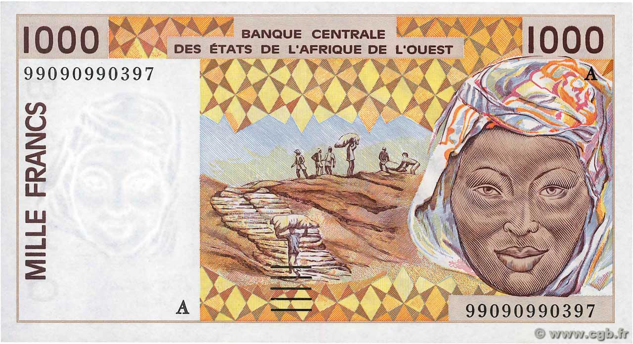 1000 Francs ÉTATS DE L AFRIQUE DE L OUEST  1999 P.111Ai SPL