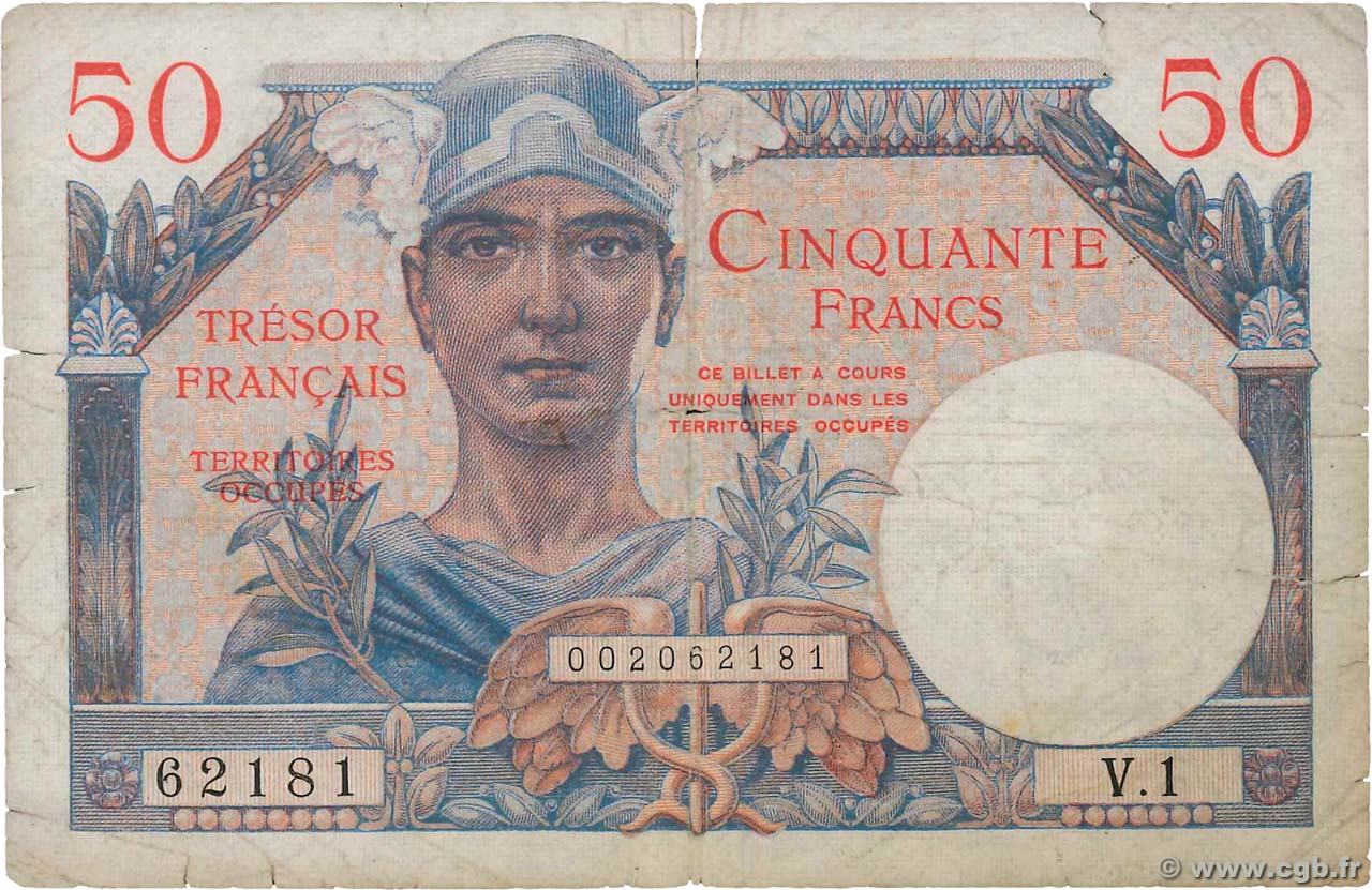 50 Francs TRÉSOR FRANÇAIS FRANCE  1947 VF.31.01 G