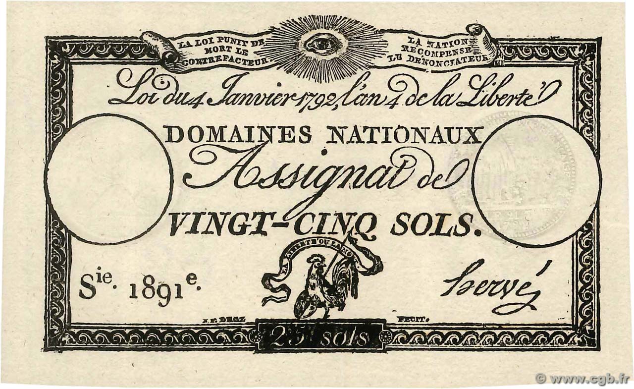 25 Sols FRANCIA  1792 Ass.25a AU