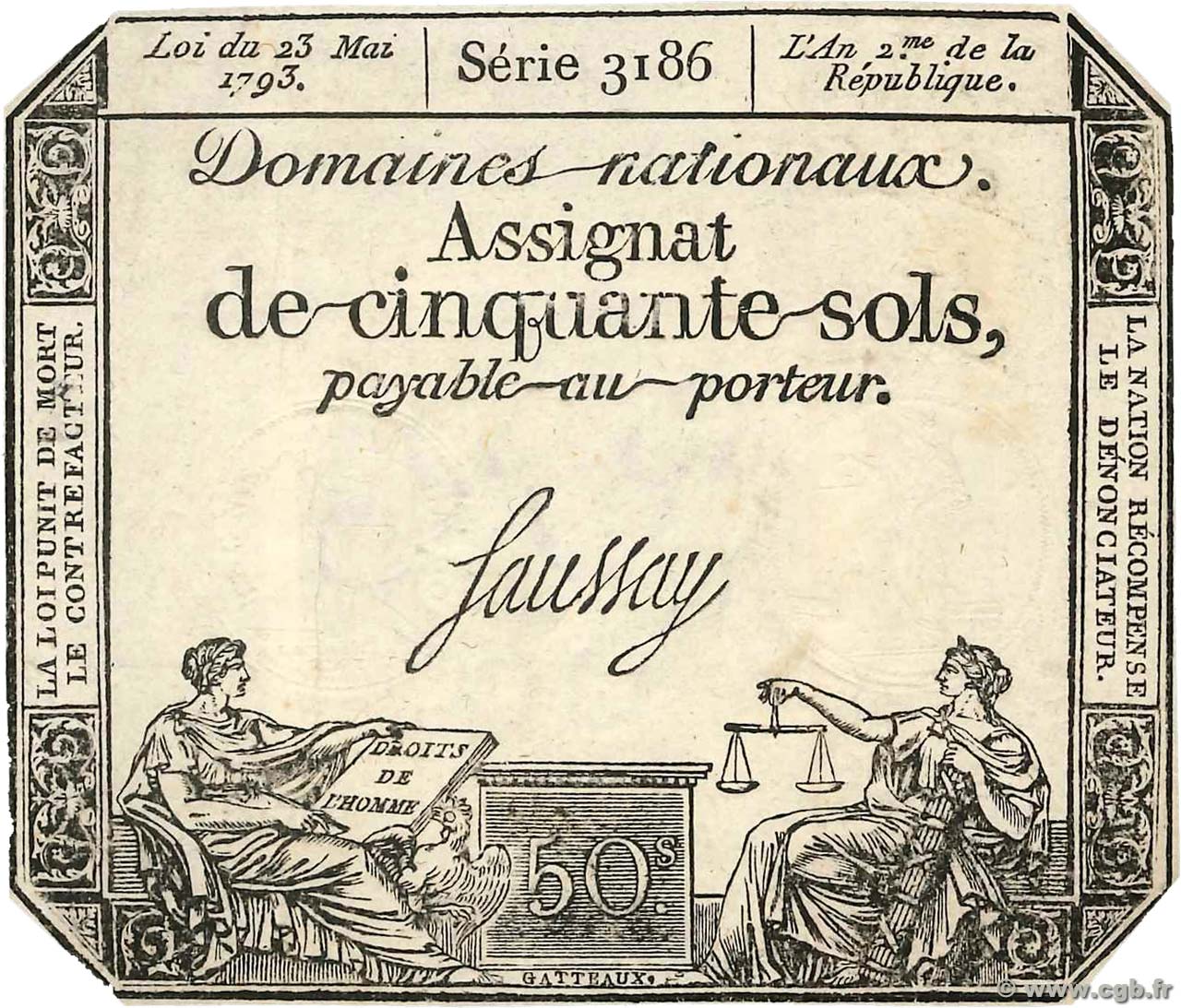 50 Sols FRANCE  1792 Ass.26a SUP
