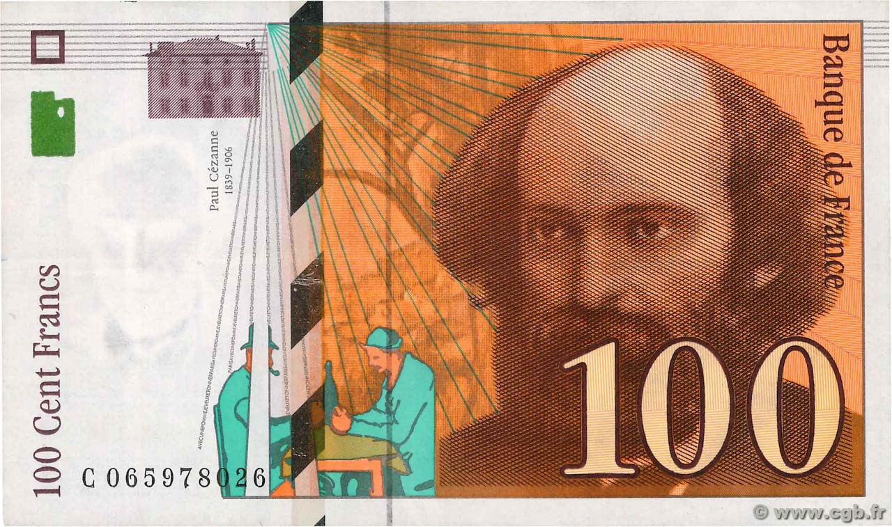 100 Francs CÉZANNE FRANCE  1998 F.74.02 VF+