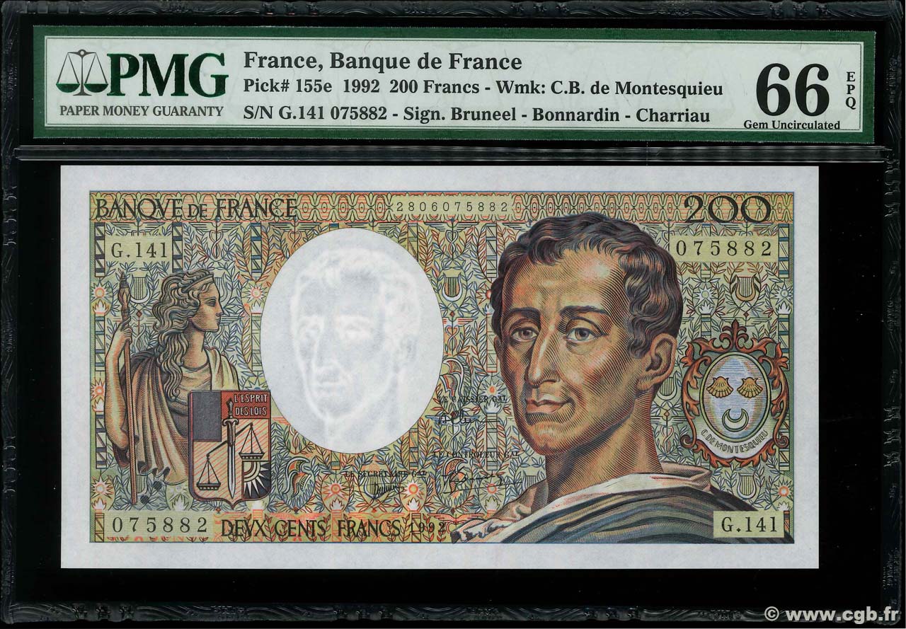 200 Francs MONTESQUIEU FRANCE  1992 F.70.12c NEUF