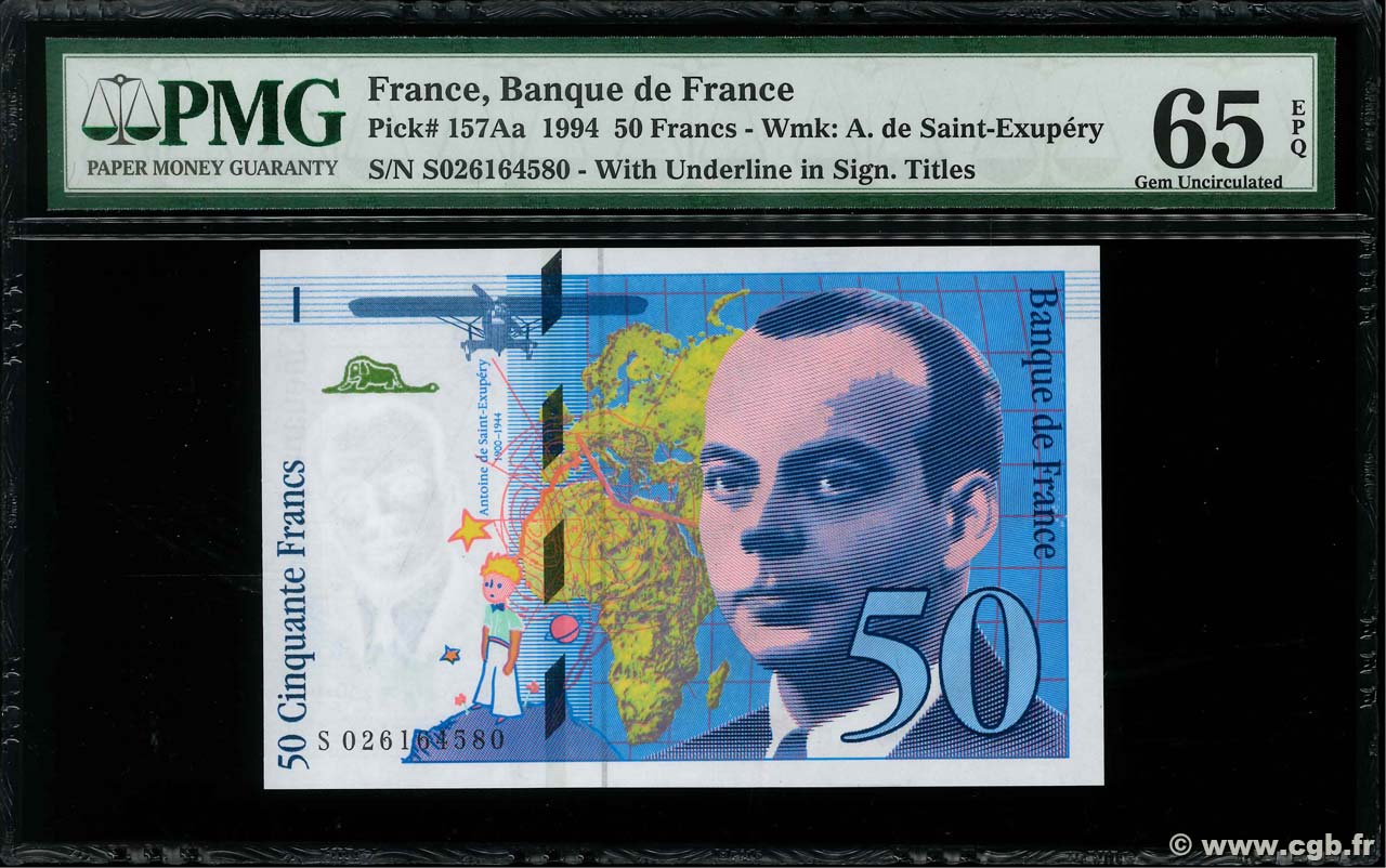 50 Francs SAINT-EXUPÉRY modifié FRANCE  1994 F.73.01a NEUF