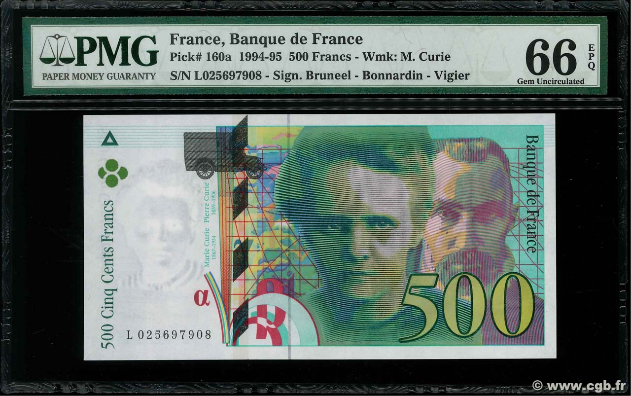 500 Francs PIERRE ET MARIE CURIE FRANCE  1994 F.76.01 NEUF