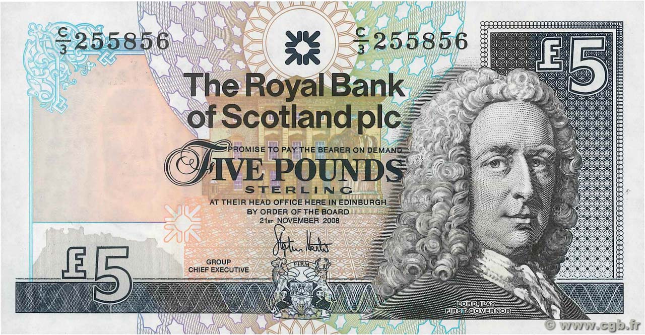 5 Pounds SCOTLAND  2008 P.352e FDC