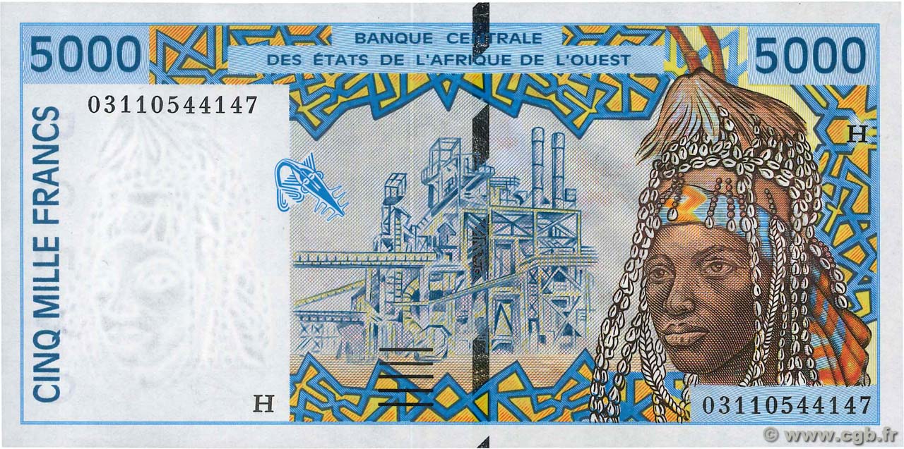 5000 Francs ÉTATS DE L AFRIQUE DE L OUEST  2003 P.613Hl pr.NEUF