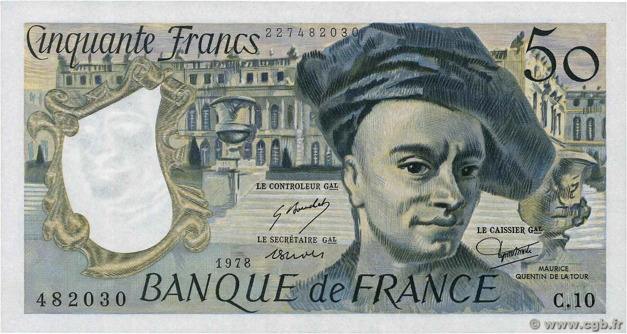 50 Francs QUENTIN DE LA TOUR FRANCE  1978 F.67.03 pr.SUP