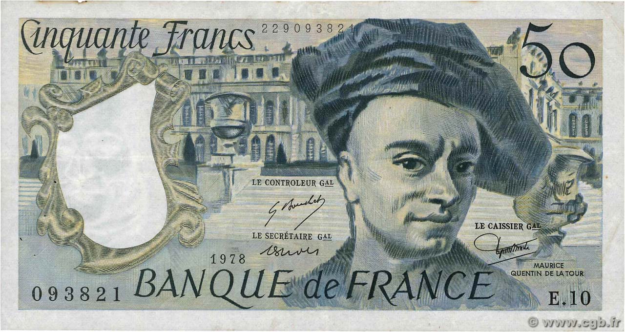 50 Francs QUENTIN DE LA TOUR FRANCE  1978 F.67.03 TB+