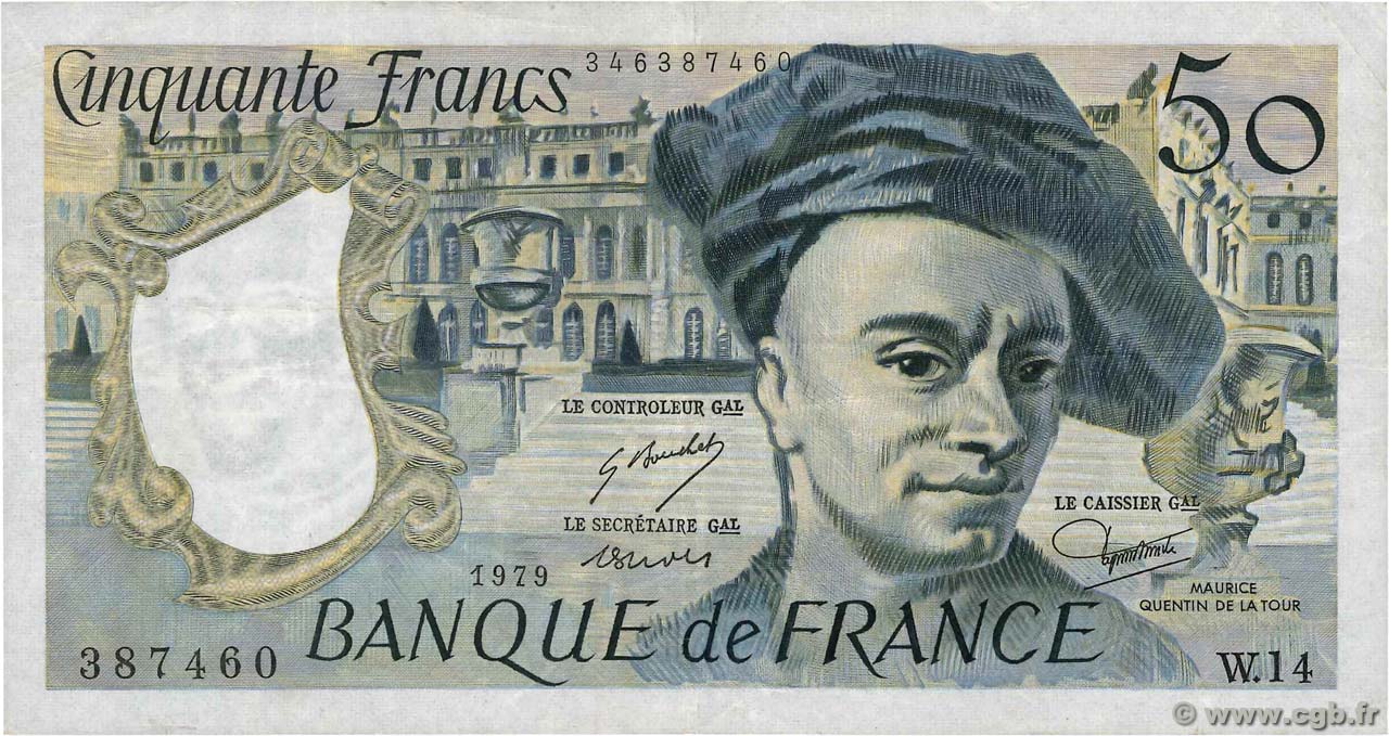 50 Francs QUENTIN DE LA TOUR FRANCIA  1979 F.67.04 BC