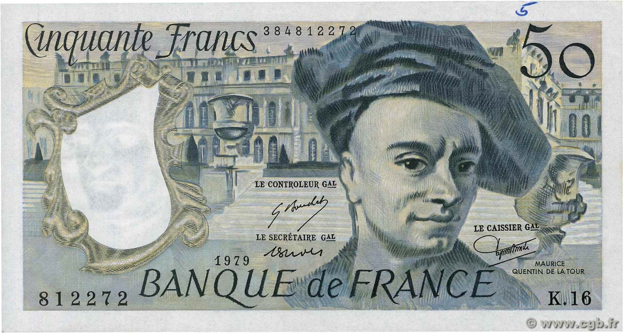 50 Francs QUENTIN DE LA TOUR FRANCE  1979 F.67.04 SUP
