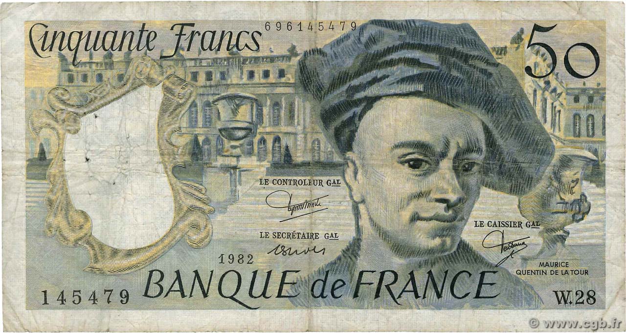 50 Francs QUENTIN DE LA TOUR FRANCE  1982 F.67.08 B