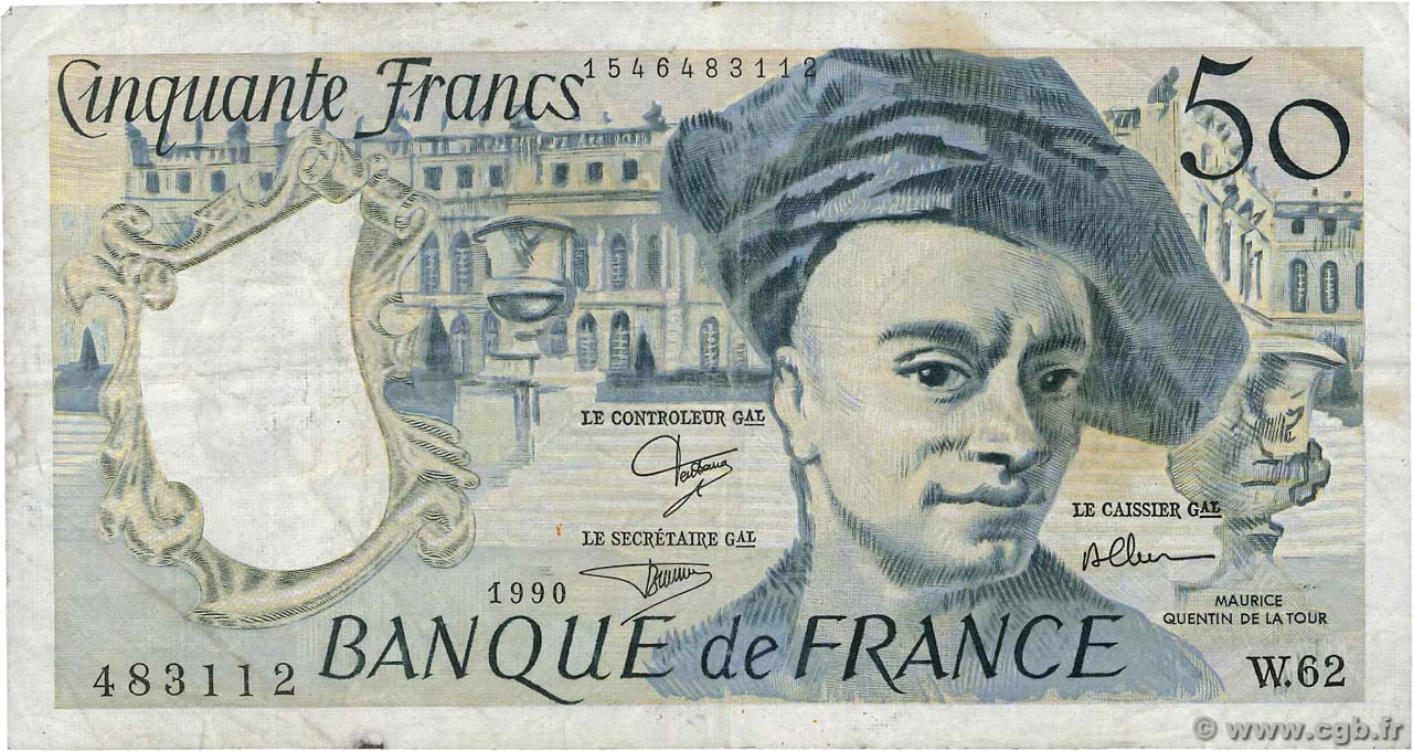 50 Francs QUENTIN DE LA TOUR FRANCE  1990 F.67.16 B