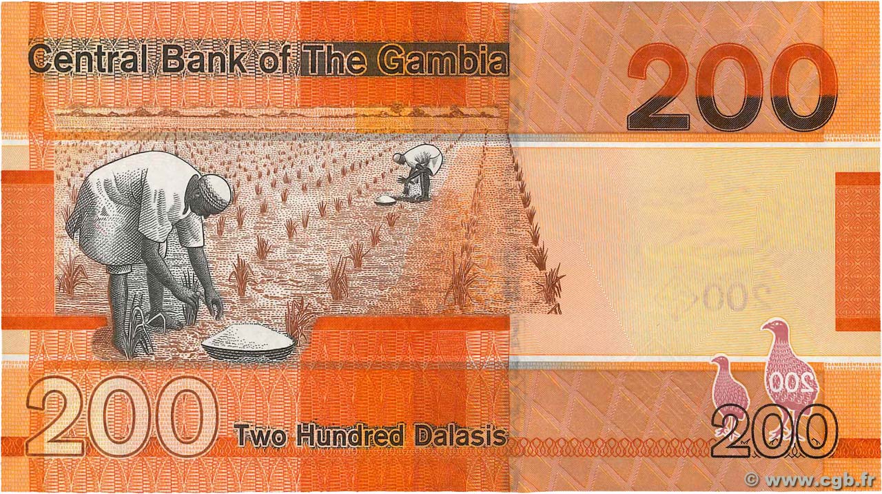 200 Dalasis GAMBIA 2019 P.42 B85_1565 Banknotes