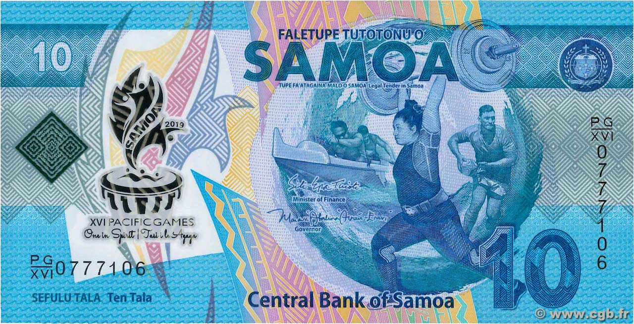 10 Tala Commémoratif SAMOA  2019 P.45 UNC