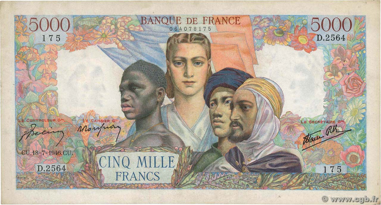 5000 Francs EMPIRE FRANÇAIS FRANCE  1946 F.47.55 TB+