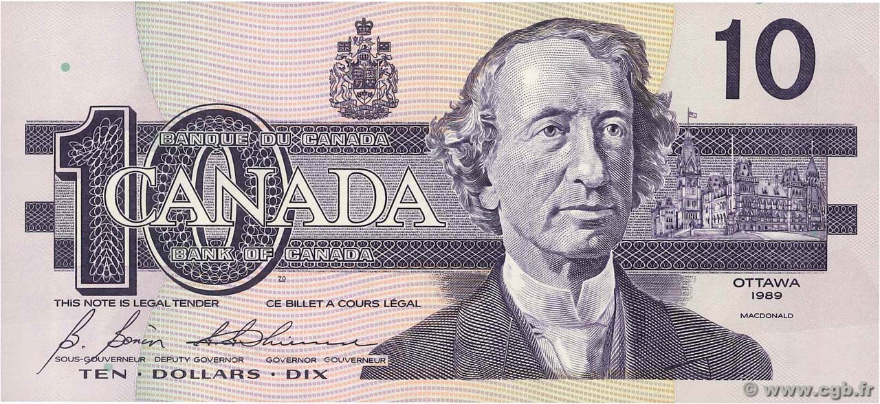 10 Dollars CANADá
  1989 P.096b FDC