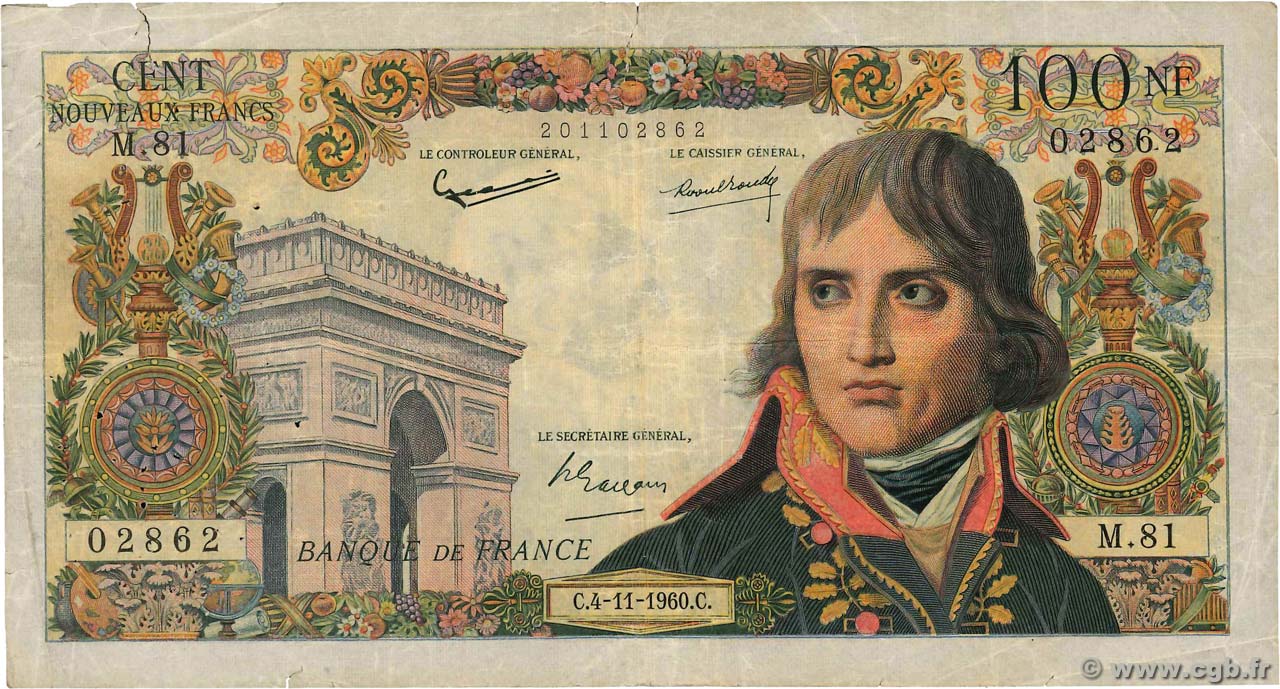 100 Nouveaux Francs BONAPARTE FRANCE  1960 F.59.08 F-