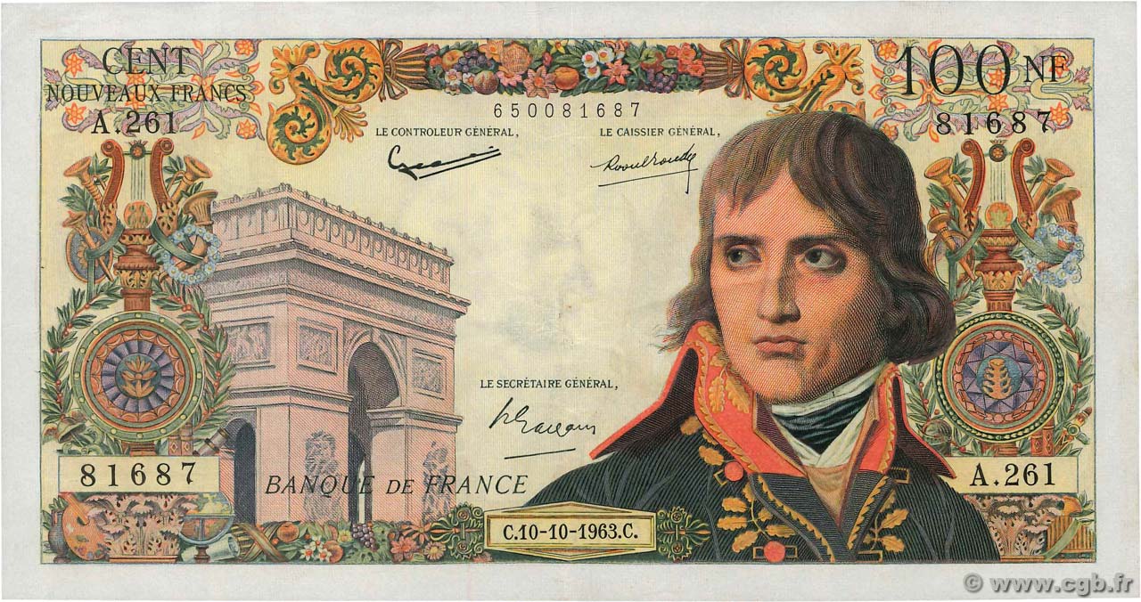 100 Nouveaux Francs BONAPARTE FRANCE  1963 F.59.23 TTB+