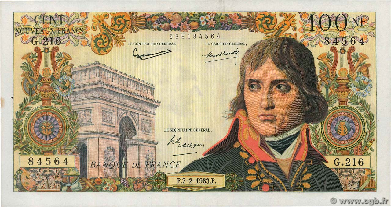 100 Nouveaux Francs BONAPARTE FRANCE  1963 F.59.19 pr.SUP