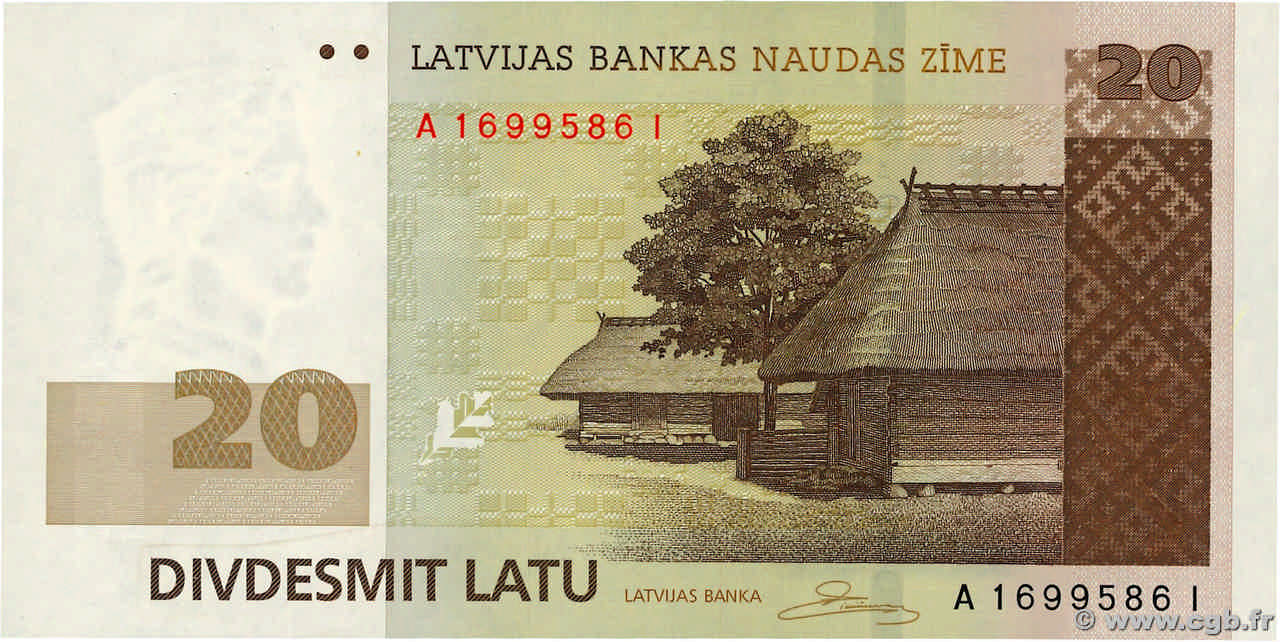 20 Latu LETTONIE  2009 P.55b NEUF