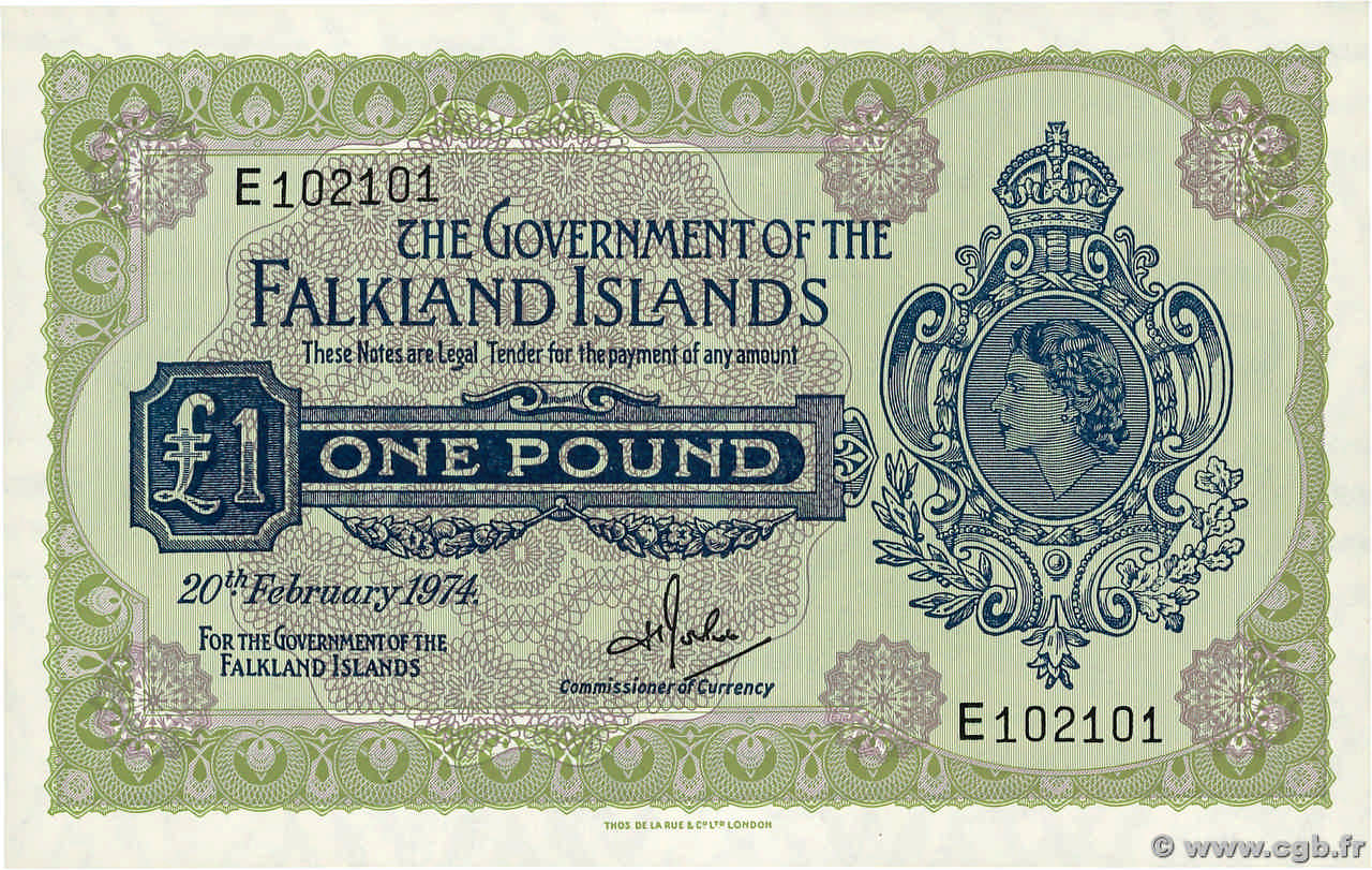1 Pound ÎLES FALKLAND  1974 P.08b NEUF