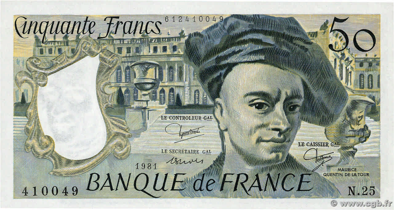 50 Francs QUENTIN DE LA TOUR FRANCE  1981 F.67.07 NEUF