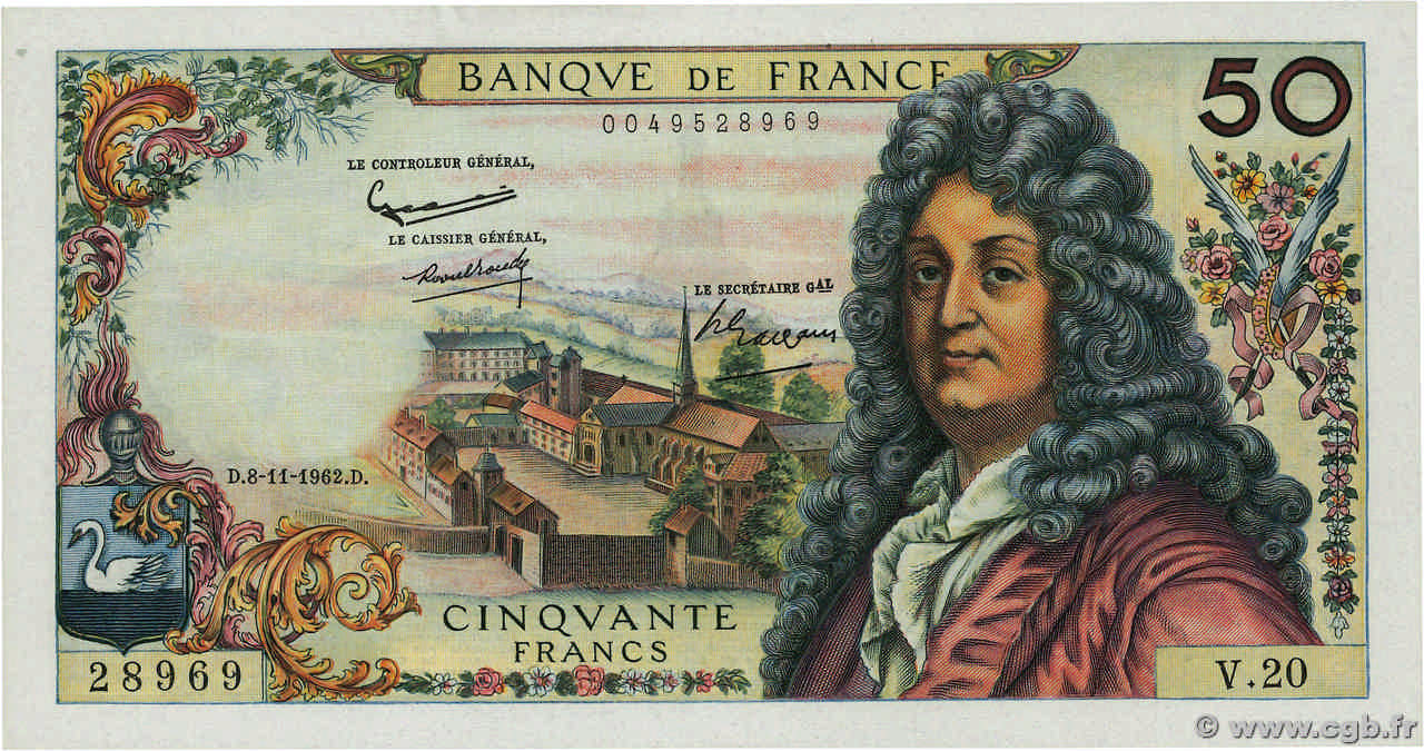 50 Francs RACINE FRANCE  1962 F.64.02 SUP