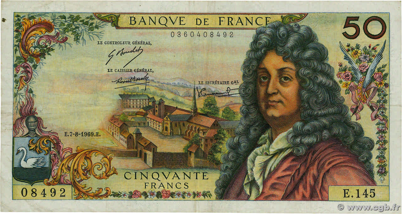 50 Francs RACINE FRANCE  1969 F.64.14 F