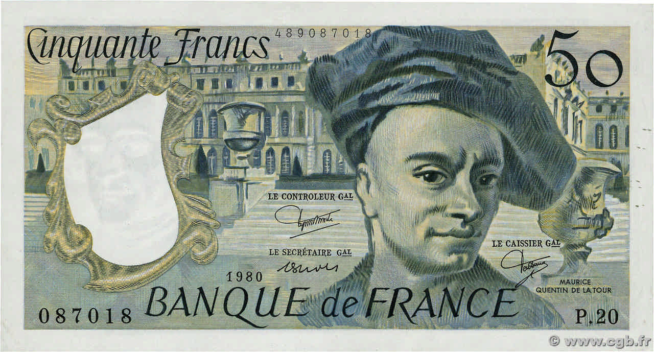 50 Francs QUENTIN DE LA TOUR FRANCE  1980 F.67.06 SPL