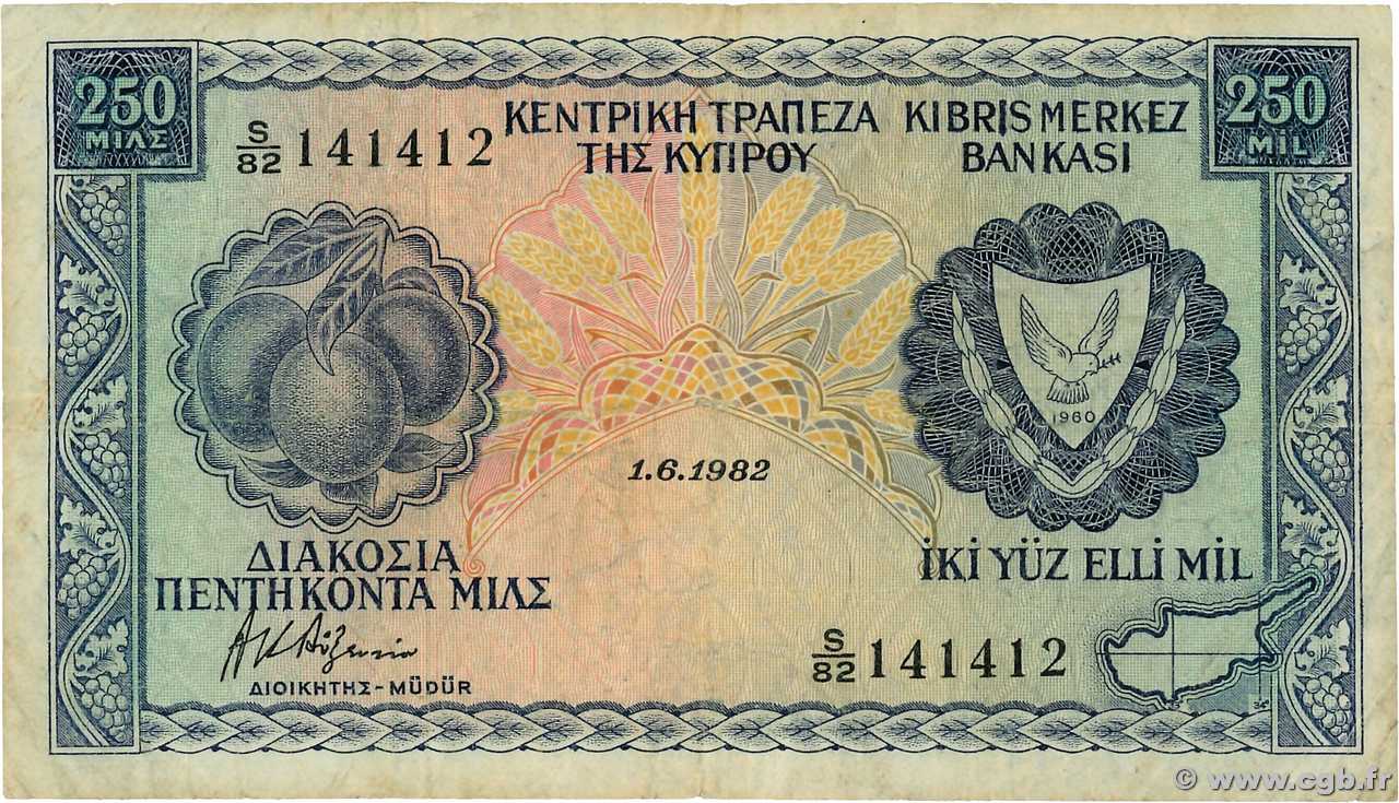 250 Mils CHYPRE  1982 P.41c TB