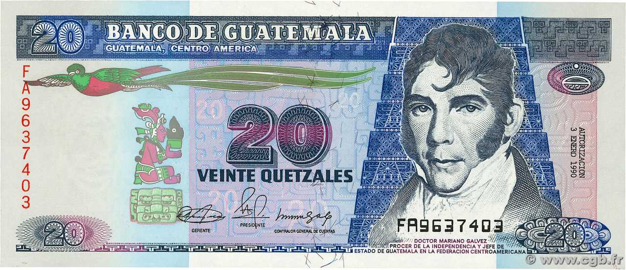20 Quetzales GUATEMALA  1990 P.076b NEUF
