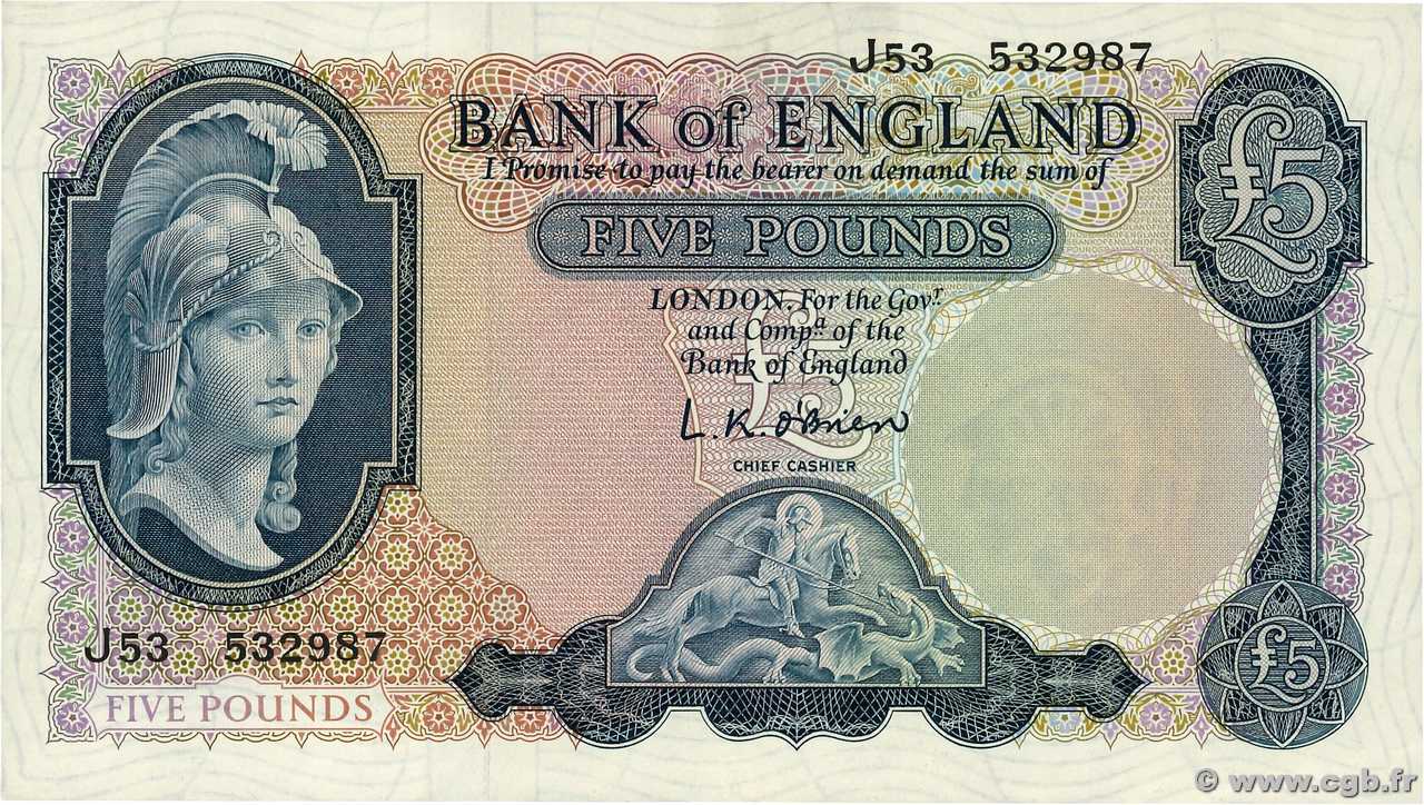 5 Pounds ANGLETERRE  1961 P.372a SPL