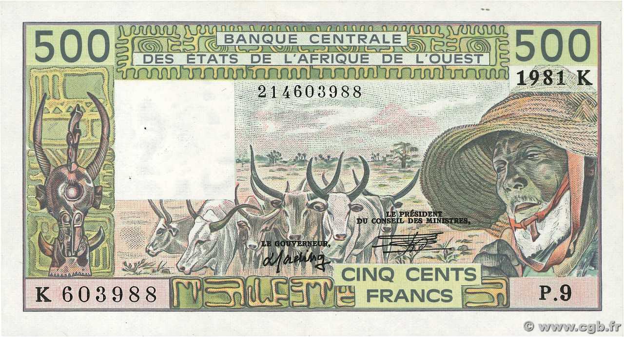 500 Francs ÉTATS DE L AFRIQUE DE L OUEST  1981 P.706Kc SUP