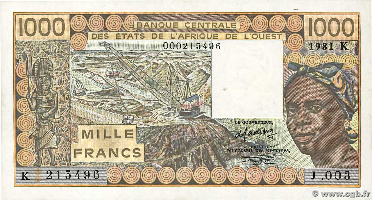 1000 Francs ÉTATS DE L AFRIQUE DE L OUEST  1981 P.707Kb pr.NEUF
