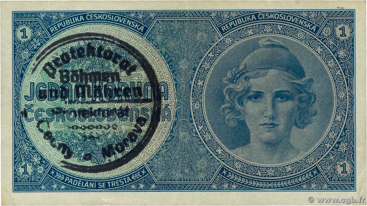 1 Koruna BOHÊME ET MORAVIE  1939 P.01a TTB+