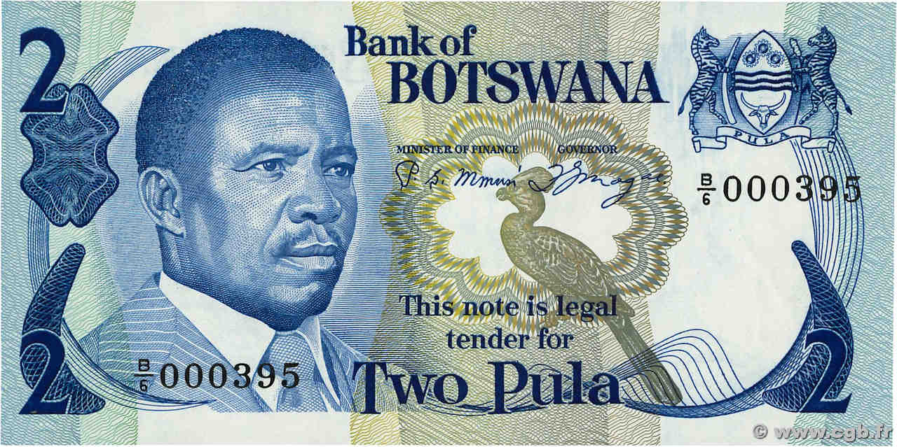 2 Pula Petit numéro BOTSWANA  1982 P.07a NEUF