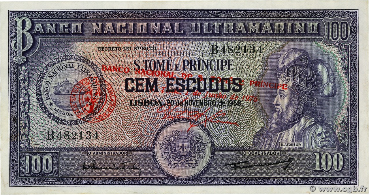 100 Escudos SAINT THOMAS et PRINCE  1976 P.046 TTB+