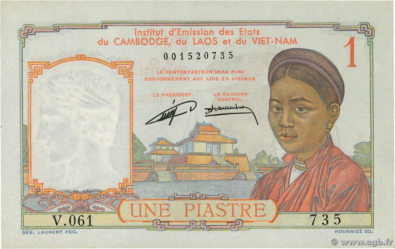 1 Piastre INDOCHINE FRANÇAISE  1953 P.092 pr.NEUF