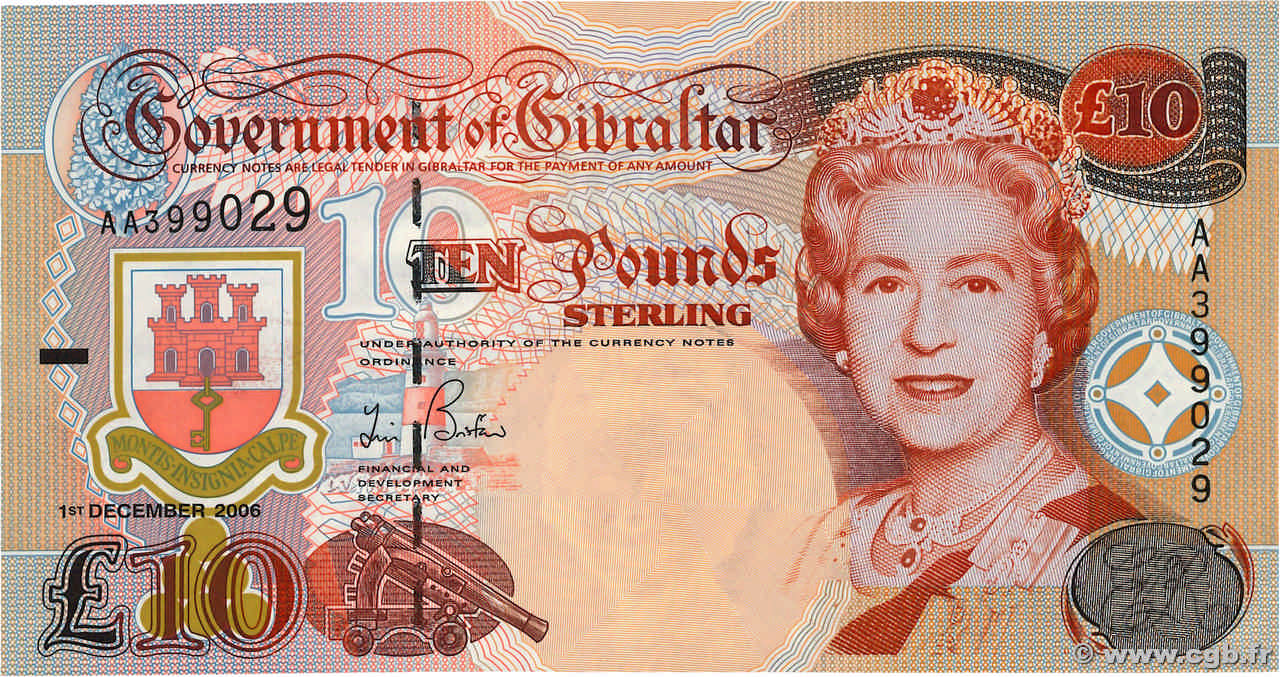 10 Pounds Sterling GIBRALTAR  2006 P.32a UNC-
