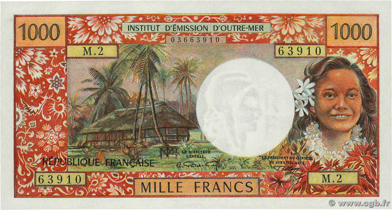 1000 Francs TAHITI  1971 P.27a pr.NEUF
