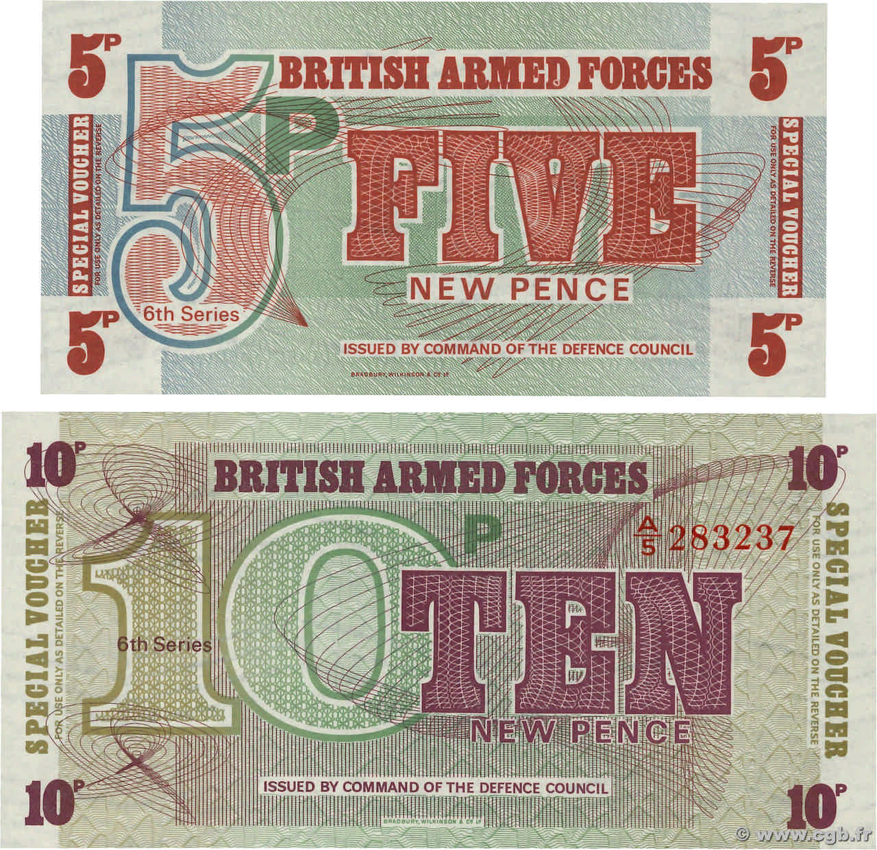 5 et 10  New Pence Lot ANGLETERRE  1972 P.M047 et P.M048  NEUF