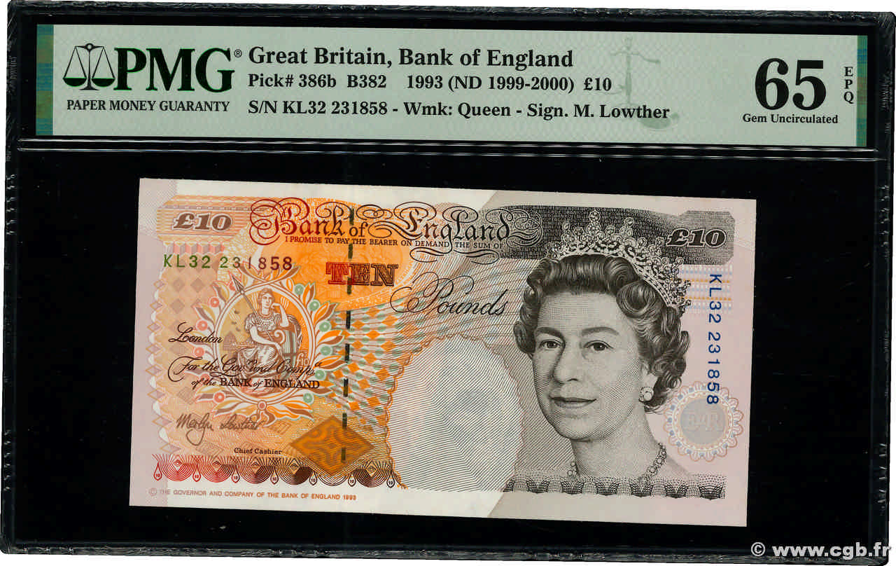 10 Pounds INGHILTERRA  1993 P.386b FDC