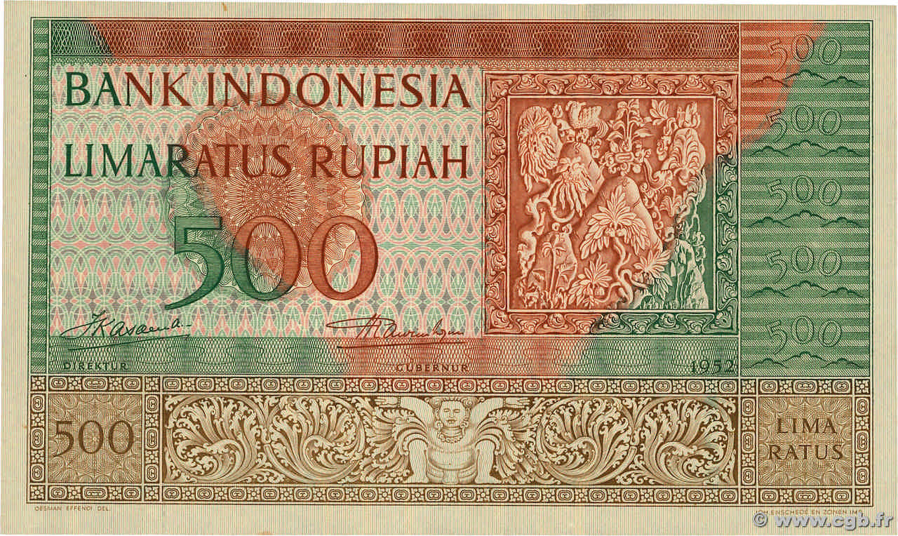 500 Rupiah INDONÉSIE  1952 P.047 SUP