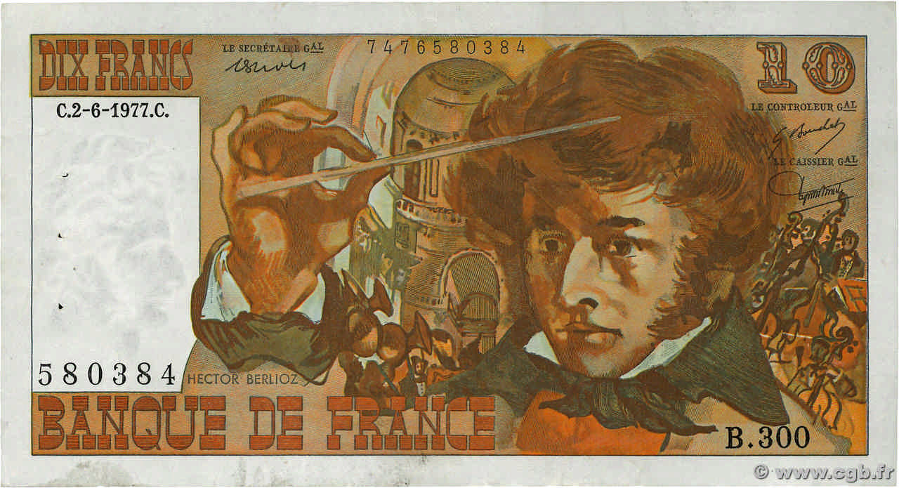 10 Francs BERLIOZ FRANKREICH  1977 F.63.22 fSS
