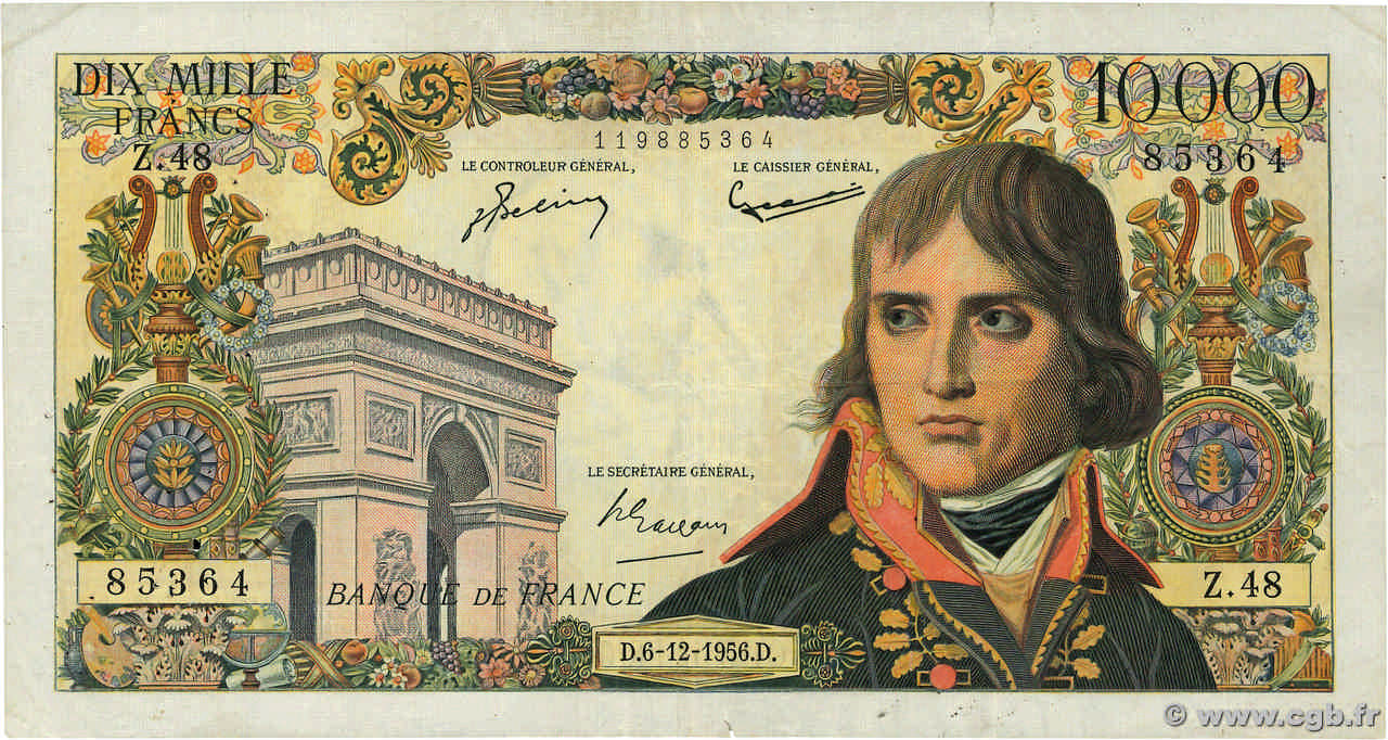 10000 Francs BONAPARTE FRANCE  1956 F.51.06 TB