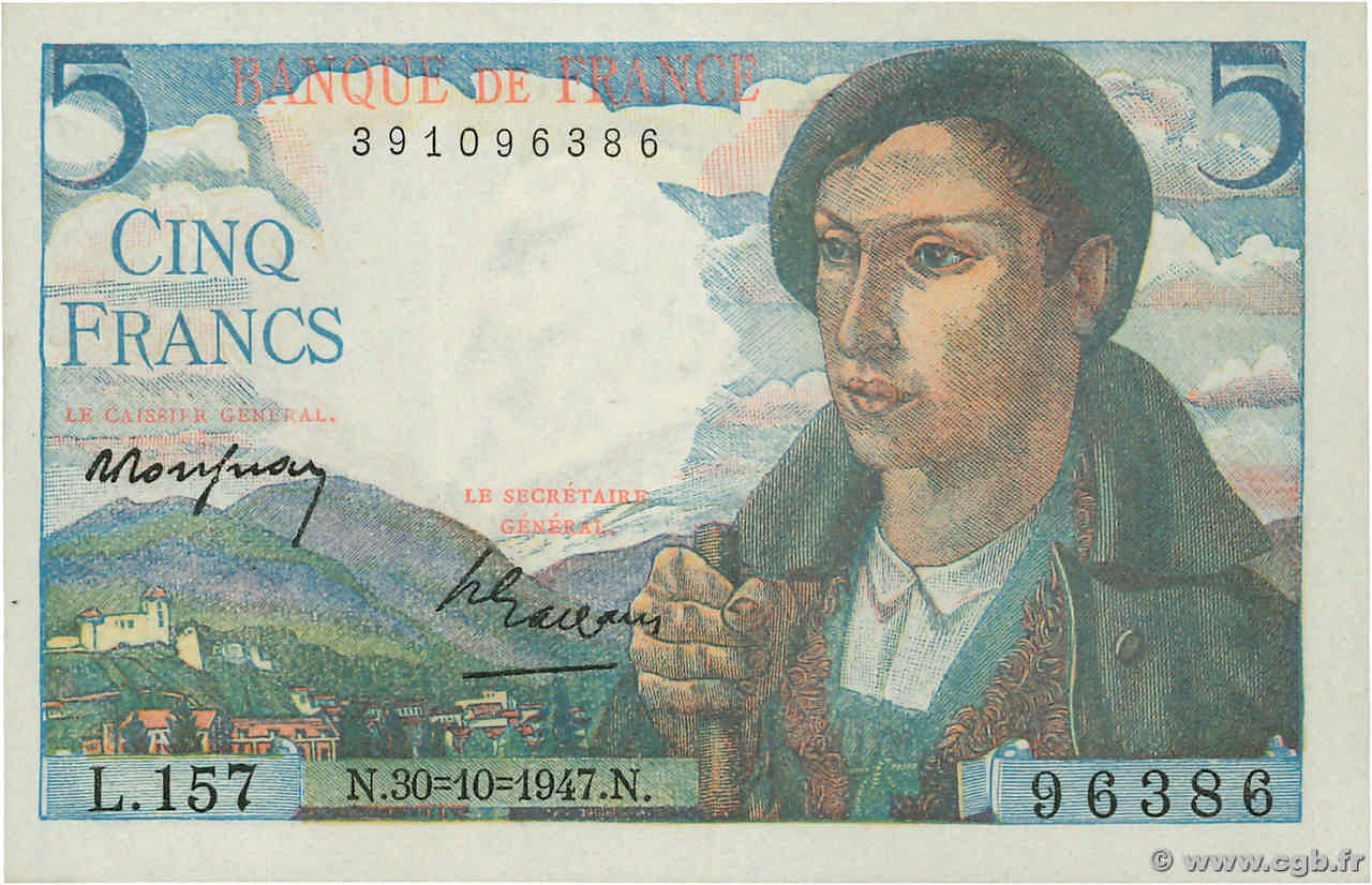 5 Francs BERGER FRANCE  1947 F.05.07 TTB+